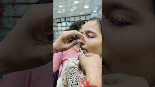 Nose piercing process with needlesilver jewellery trending youtubeshorts shorts [upl. by Lexi]