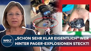 LIBANON PAGEREXPLOSIONEN Operation des israelischen Geheimdienstes „Schon sehr klar eigentlich“ [upl. by Tenay]