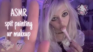 ASMR spit painting your makeup💦💄fast and aggressive [upl. by Alegnatal922]