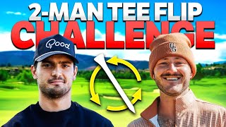 2 Man Tee Flip Challenge ft Matt Scharff amp Bubbie Golf [upl. by Marashio]