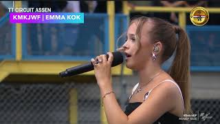 Emma Kok sings national anthem of the Netherlands at MotoGP Assen [upl. by Webb]