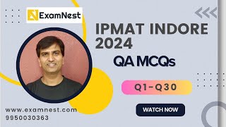 IPMAT Indore 2024  QA  MCQs  Solution  Answers  Examnest [upl. by Archie]