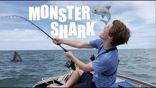 MONSTER SHARK FISHING  TOWED out to SEA HD [upl. by Lechar520]