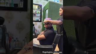 Hair color  Highlights With Cap hairstyle hairtutorial haircolor hairhighlights [upl. by Spalding231]