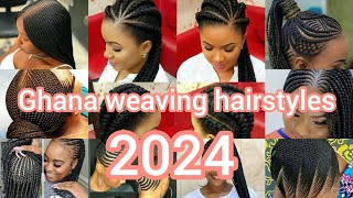 💖🌸 Cute Ghana weaving hairstyles  Cornrows braids hairstyle 2023 amp 2024 Braids hairstyles [upl. by Lyckman]