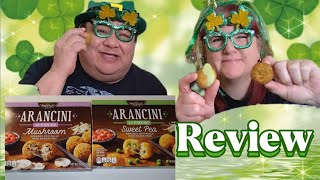 ReviewArancini Mushroom amp Cheese Rice BallsArancini Sweet Pea amp Cheese Rice BallsAldi review [upl. by Margareta]