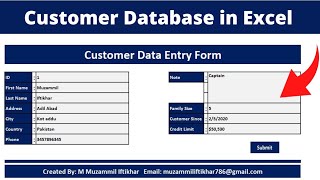 How to Create a Customer Database in Excel  Microsoft Excel Full Tutorial [upl. by Nnayrrehs465]