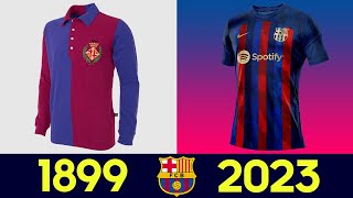 FC Barcelona Mez történelem mezek története 2022  Az FC Barcelona Kit evolúciója 202223 2223 [upl. by Dhiman]