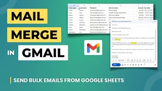 How to Mail Merge in Gmail  Send Bulk Emails on Google Sheets [upl. by Dremann]