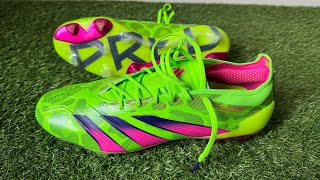 UNBOXING PREDATOR ELITE FIRM GROUND FOOTBALL BOOTS TEAM SOLAR GREENTEAM SHOCK PINK 2 LUCID LEMO [upl. by Goldberg]