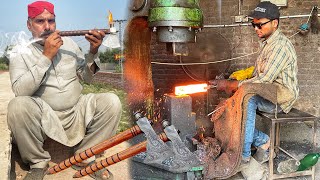 Process of Hand Forging Damascus Steel Tomahawk Axe  Axe Manufacturing Process [upl. by Llarret]