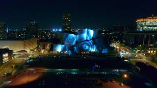 Disney Concert Hall Light Show via Drone [upl. by Debbi712]