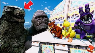 CAN THE ANIMATRONICS HIDE FROM EVIL GODZILLA amp KING KONG GTA 5 Mods FNAF RedHatter [upl. by Garett]