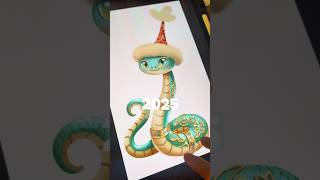 Как нарисовать змею в procreate с помощью 3d кисти вказахскомстиле клипарт новыйгод 2025 [upl. by Ennybor]