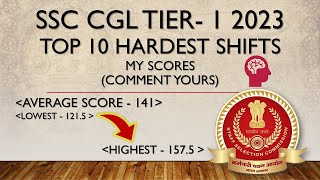 MY SCORES  TOP 10 HARDEST SHIFTS OF SSC CGL TIER  1 2023  SHARE YOURS ssc [upl. by Shields254]