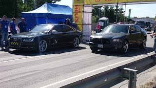 Dodge Charger RT 57 vs Audi A8 D4 42TDI 18mile drag race [upl. by Altaf]