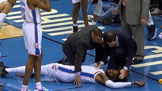 Nerlens Noel INJURY  SCARY FALL  Timberwolves vs Thunder  January 8 2019  201819 NBA Season [upl. by Otilegna]