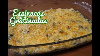 ESPINACAS GRATINADAS  RECETA FÁCIL Y RÁPIDA [upl. by Mena]