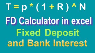 Fixed Deposit Calculation Formula  how to calculate FD in Excel [upl. by Suhpoelc]