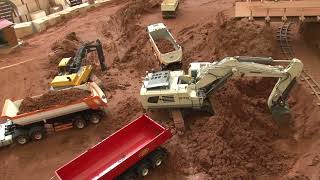 Tracked loader heavy excavators and dump trucks RC live action at the Construction World Part 82 [upl. by Ydal682]