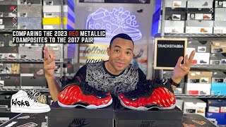 Comparing the 2023 red metallic Foamposites to the 2017 pair [upl. by Terhune343]