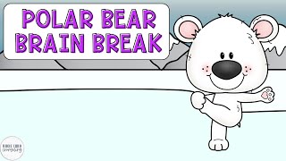 Kids Positive Affirmation Stretches  Polar Bear Brain Break  Winter Classroom Yoga Movement Break [upl. by Elleneg]