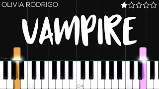 Olivia Rodrigo  vampire  EASY Piano Tutorial [upl. by Jaela]