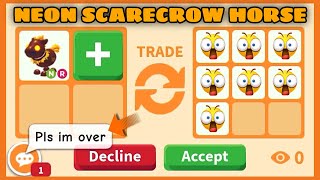 😱😍 WOAH PEOPLE STILL OVERPAY FOR THEM TILL NOW TRADING NEON SCARECROW HORSE in adoptme [upl. by Chura258]