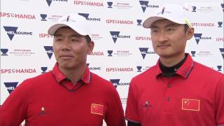 2016 ISPS HANDA World Cup of Golf  Team China Rd 2 Best shots amp interview [upl. by Ayotnahs]