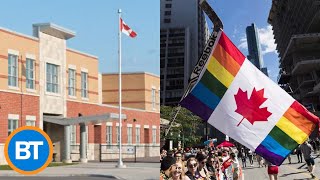 DufferinPeel Catholic School Board votes against raising Pride flags [upl. by Ahsitul]