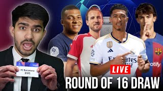 CHAMPIONS LEAGUE ROUND OF 16 DRAW REACTION LIVE [upl. by Guerra]