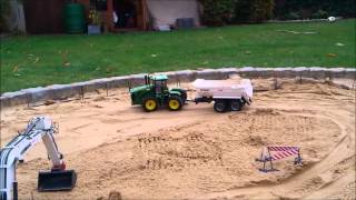 Part 2  Building of a rain retention reservoir with RC construction machines [upl. by Boor423]