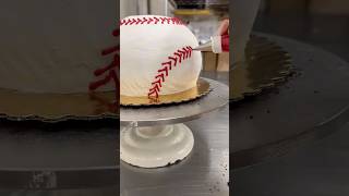 Shaped cakes are hard 😅⚾️ cake cakedecorating [upl. by Rainah]