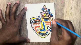 Easy Sketching Technique For Beginners Posca Paint Pen Tutorial Colorful Face Painting [upl. by Peednam]