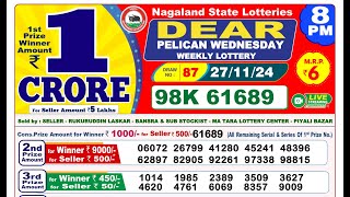 🔴Lottery Sambad Today 0800pm 271124 Dear Lottery Result Pdf Download [upl. by Molloy491]