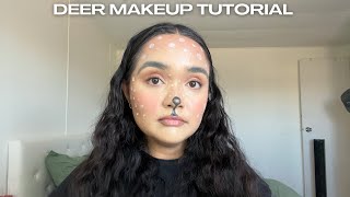 how to do a DEER MAKEUP LOOK  vlogoween day 8 🎃 [upl. by Gombach]