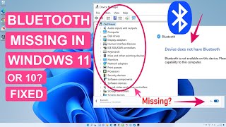 Fix Bluetooth Not Showing In Device Manager On Windows 11 amp 10  Get Missing BT [upl. by Nyrmak527]