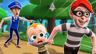 Oh No Dont Follow Stranger 😎  Police Rescues Little Baby 👮  More Funny Nursery Rhymes For Kids [upl. by Yelsgnik]