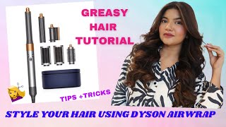 Quick Hair Refresh Using DYSON AIRWRAP  Greasy Hair  2 days post wash [upl. by Itsud]