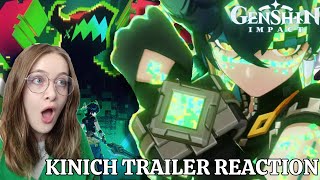 GENSHINS COOLEST TRAILER  Character Trailer  quotKinich Fiery Pursuitquot REACTION  Genshin Impact [upl. by Ledif]