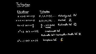 Komplexa tal del 1  introduktion av talsystem [upl. by Nyrtak]