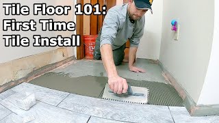 Tile Floor 101  Step by Step How to Install Tile for the First Time [upl. by Anniala995]