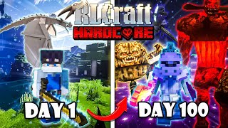 100 Days In RLCRAFT Hardcore and i BEAT IT [upl. by Marice]