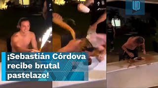 ¡Manchados Sebastián Córdova recibe brutal pastelazo en su cumpleaños [upl. by Sotos407]