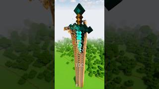 Can this 🤯 Giant 🗼Sword🔥 Destroy 🚨This 🏫building minecraft shorts [upl. by Ilil893]