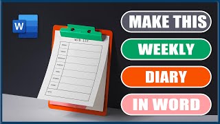 Make a WEEKLY DIARY in word  Microsoft Word Tutorials [upl. by Ztnaj]