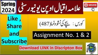 AIOU Code 487 Solved Assignment No1 amp 2 Spring 2024  Subject CHILD DEVELOPMENT Level BABCom [upl. by Calesta]