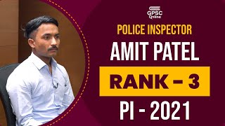 PI Topper Mock Interview  Amit Patel  Rank  03  Police Inspector  PI2021  GPSC Online [upl. by French118]