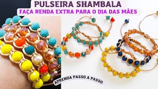 COMO FAZER PULSEIRA DE CRISTAISPulseira ShambalaPASSO A PASSO PULSEIRA MACRAMÊ REGULÁVEL bijuWS [upl. by Itoyj]