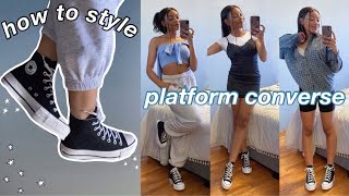 how to style converse  8 outfit ideas for platform converse [upl. by Socher]